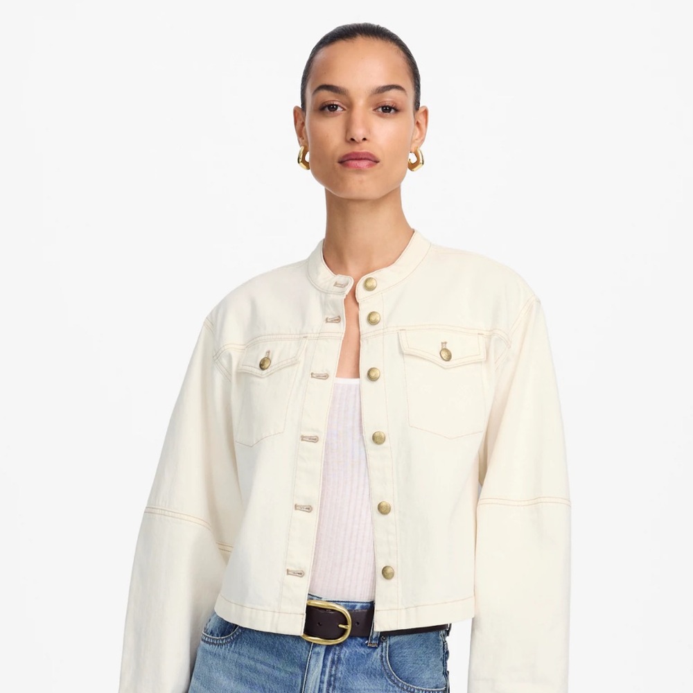 madewell cocoon sleeve denim lady jacket
